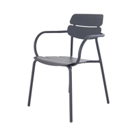 เก้าอี้สนามอะลูมิเนียม มีที่ท้าวแขน FONTE รุ่น BML221053 สีเทาเข้ม