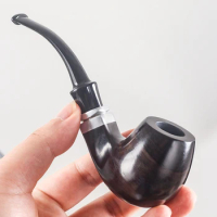 New 1 Smoking set Wood Smoking Pipe Ebony Tobacco Pipe with Pipe Accessories (wooden) Men's smoke pipe with Gift box
