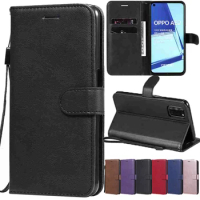 Flip OPPO A5S Leather Case on for Fundas OPPO A5s Cover Oppo A 5S A3s A5 A7 A1K Realme C2 C1 Case Simple Wallet Phone Cases Etui