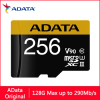 ADATA Micro SD Card 64GB Micro SD 128GB Flash Memory Card SD 256GB U3 8K V90 Microsd up to 275-290Mb TF Cards for PC Phone
