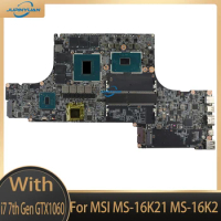 Mainboard For MSI MS-16K21 MS-16K2 Laptop Motherboard i7 7th Gen GTX1060/V6G 100% TEST OK