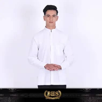 Baju Koko BHS Classic Motif Abyad Putih L