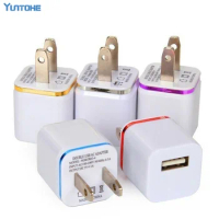 500pcs/lot Colorful 1A US Plug AC Power Adapter Home Travel Wall Single Port USB Charger for Mobile Phone