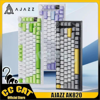 Ajazz AK820 Mechanical Keyboards Gaming Keyboard Bluetooth Wireless Keyboard 3 Mode RGB Backlight Hot Swap Custom Gamer Keyboard