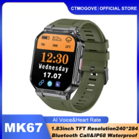 MK67 Sports Men's Smart Watch HD Large Screen Bluetooth Call Voice Assistant Outdoor Sports Track