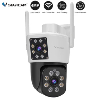 Vstarcam 4MP PTZ WiFi IP Camera Dual Lens with Dual Screen CCTV Wireless Camera Color Night Vision Video Surveillance Camera