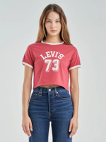 เสื้อยืดผู้หญิง ลายพิมพ์ Graphic Homeroom สี Earth Red/Sugar Swizzle