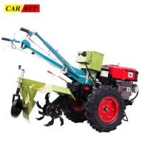 Diesel Walking Tractor 18hp Agricultural Crawler Dozer Party Power Tractor With Plough Rotary Plough