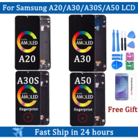 Super AMOLED Display For Samsung Galaxy A20 LCD A30 A50 LCD A30S Touch Screen Digitizer For A205F A305F A307F A505F LCD Display