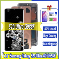 6.9" LCD For Samsung Galaxy S20 Ultra 5G LCD Screen Display S20 Ultra SM-988F G988B/DS LCD Touch Screen Digitizer With Frame