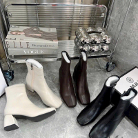 Bốt cổ lửng Mijili da siêu mềm đế 5cm QCCC samshoes M22-9