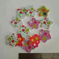 Button Fancy Kayu Star/12 pcs ak-34