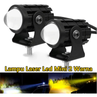 LAMPU TEMBAK MINI DRIVING LED MINI 2 WARNA LAMPU TEMBAK SOROT FOGLAMP MINI D2 LASER GUN DOMINOTION U