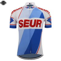 Retro Cycling jersey blue short sleeve classic cycling clothing triathlon bike jersey bicycle clothes maillot ciclismo mtb