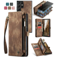 Detachable Wallet Leather Phone Case For Samsung Galaxy S22 S23 FE S24 Plus Note20 Ultra A15 A12 A52 A14 A53 A34 A54 5G Cover