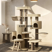 Cat ClimFrame Castle Series, Cat Tree and Solid Wood, Large Cat House, Luxury Paradise Space Capsule