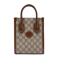 GUCCI 古馳 Mini Interlocking G 迷你 手提包 斜背包 手機包 托特包 米色 烏木色 671623