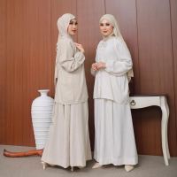 erde.clo | Shireen One Set rok Linen - Skirt Linen  Setelan Wanita Premium Lengan Panjang Setelan Ro