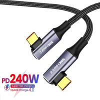 USB 3.2 Type C to USB-C Cable 240W PD Fast Charging Data Line 48V 5A High-Speed EMAKER Chip 4K 60Hz for Laptop Tablet Monitor