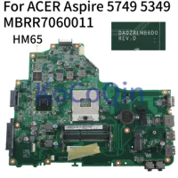 KoCoQin Laptop motherboard For ACER Aspire 5749 5349 HM65 Mainboard MBRR7060011 DA0ZRLMB6D0