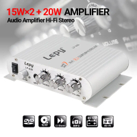 Audio Lepy HiFi Stereo Amplifier Treble Bass Booster - LP-838 - Silver Terlaris