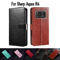 Wallet Cover For Sharp Aquos R6 Case Etui Flip Stand Leather Funda Book On Sharp SH-51B AquosR6 Case Magnetic Card Hoesje Bag