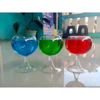 hiasan kaca unik model gelas untuk dekorasi lemari kaca kristal Biru
