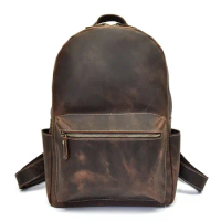 High-capacity Men Traveling Bag Cowhide Leather Backpack Men Zipper Solid Unisex Genuine Leather Korean Backpack