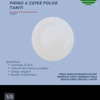 Piring Ceper Keramik Taniti 6" Piring Keramik Porselen Putih Polos Piring Kecil Saji Sayur Lauk Side