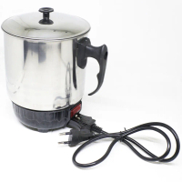 Mug Listrik Stainless Steel Silver 11 12 13 14 15 cm Teko Pemanas Air Elektrik Portable Serbaguna - 