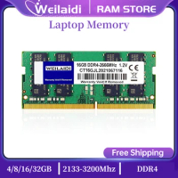 WEILAIDI DDR4 4GB 8GB 16GB 32GB 2400mhz 2133 2666mhz 3200mhz Sodimm Notebook High Performance Laptop Memory