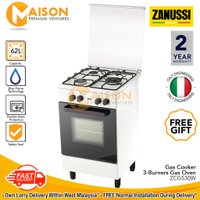 Zanussi Gas Cooker 3 Burners Gas-Oven ZCG530W