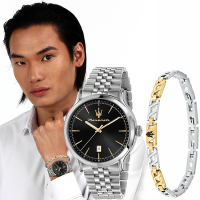 MASERATI 瑪莎拉蒂 經典系列大三針手錶 手鍊套組 送禮推薦 R8853118029