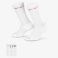 【NIKE 耐吉】襪子 中筒襪 運動襪 9雙組 U NK EVERYDAY PLUS CUSH CREW 白 DH3822-902(2965)