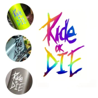 1PC/set Bike Frame Stickers Ride or Die Top Tube Decals for MTB Bicycle Decorative Frame Bike Auto Motorcycle Accessories
