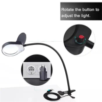 Illuminating 5x 8x15x LED Light Magnifier Glass Lamp 38 LEDs for Reading, Repair and Beauty Manicure 3x10x Glass Lens