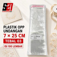 Plastik OPP Undangan Lem Seal Tebal 15 Micron 03 Isi 100 Lembar Ukuran 6x25–20x25 cm 16x25