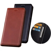 Retro Natural Leather Wallet Case For OnePlus Ace 2 Racing Pro 11R 10R 10T 9RT 9R 11 10 9 Business Flip Cover Magnetic Funda