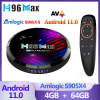H96 MAX X4 4GB 64GB 8K TV  Android11.0 Smart Android TV Amlogic S905X4 2.4/5G Wifi 1080P BT 4K Set Top  Media Player.