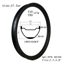 Advanced Technology DIY Mtb Carbon Rim 27.5er 52mm Wider Mountain Wheel Tubeless Cycles Easy Can Be Repaired Mount Tires Design