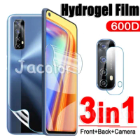 Hydrogel Film For OPPO Realme 8 Pro Front Screen+Back Cover+Camera Safety Film 3 in 1 Not Glass For Realme 7 Realme7 Realme8