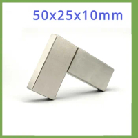 2Pcs 50x25x10 Neodymium Magnet 50mm x 25mm x 10mm N35 NdFeB Block Super Powerful Permanent Magnetic Imanes 50*25*10