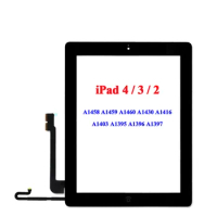 For iPad 4 3 2 A1458 A1459 A1460 A1430 A1416 A1403 A1395 A1396 A1397 Digitizer Front Glass Panel Replacement + Key Button