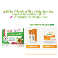 Bộ ba hỗ trợ điều trị Trĩ hiệu quả - Viên uống tiêu trĩ nhuận tràng US, Viên đặt trĩ Novolax và Kem 