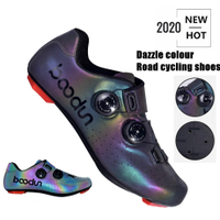 Boodun Road Cycling Shoes Professional Racing Road Bike Bicycle Sneakers Dazzle Color Ultralight Breathable Self-locking Shoes