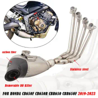 Full Exhaust System For HONDA CB650F CB650R CBR650 CBR65OF 2019-2023 Motorcycle Header Link Pipe Connect Muffler Escape Slip On