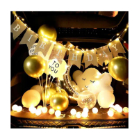 韓系文青雲朵生日氣球後車廂佈置組1組(生日氣球 求婚佈置 告白 後車廂布置)