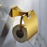 New Wall Mounted luxury brass copper gold Toilet Paper Holder golden Tissue Bar Bathroom accessories--MDP4620