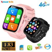 New 1.83" Kids 4G Video Call Smart Watch GPS WIFI LBS Positioning Children Music Palying Watches Waterproof Student Smartwatch