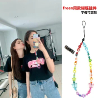 Pink Theory Female Owner Freenbecky The Same Rainbow Mobile Phone Chain Beading Ins Wind Hanging Rope Pendant To Prevent Loss
